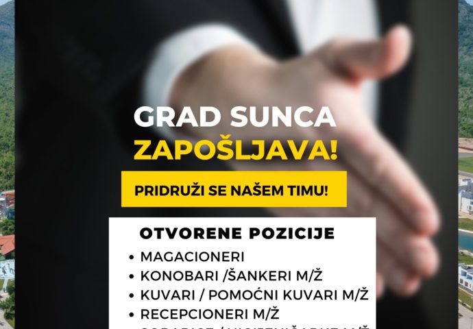 Grad Sunca zapošljava recepcionere, konobare, kuvare, sobarice, pomoćno osoblje…