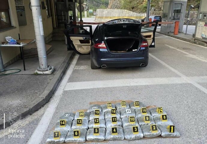 Velika zaplijena na granici BiH i Crne Gore – Pao sa 25 kg marihuane
